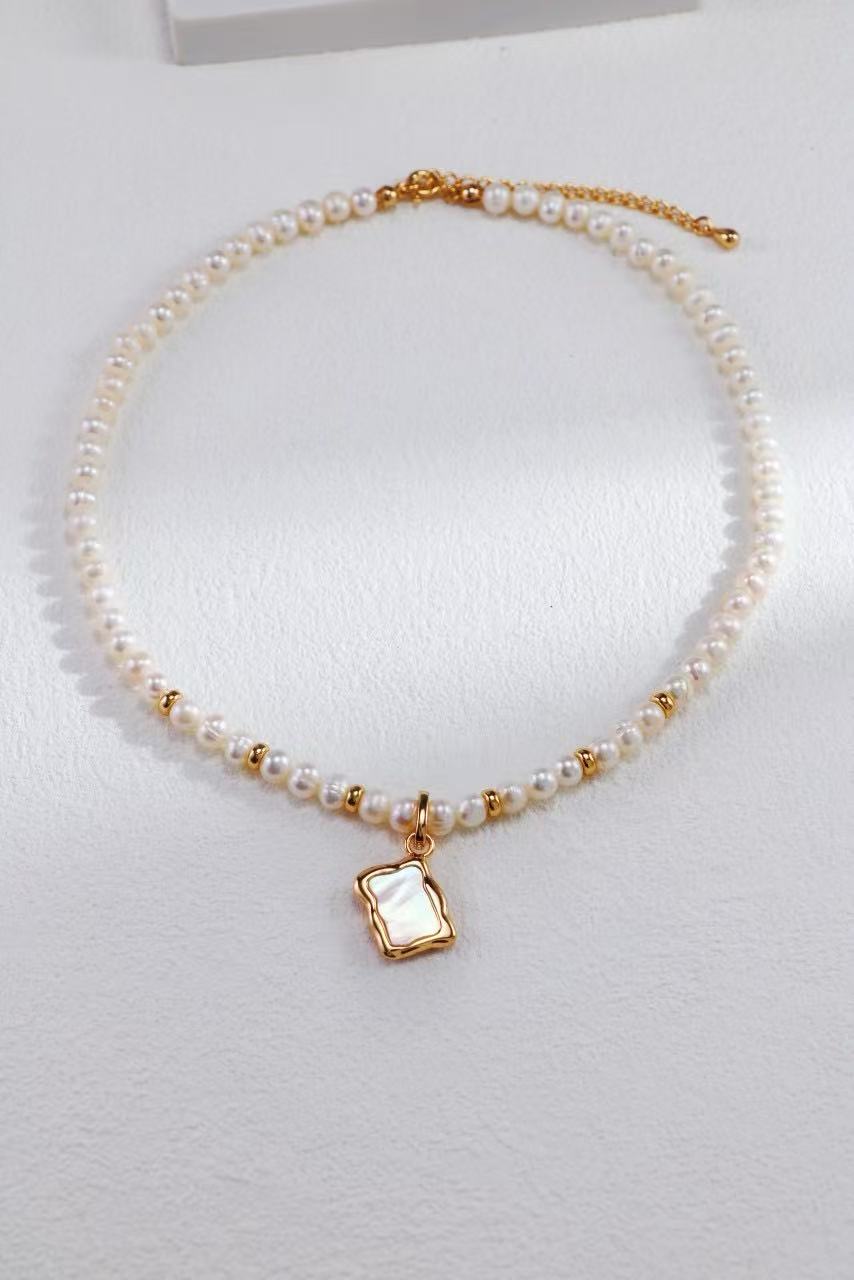 Silver Shell Pearl Necklaces