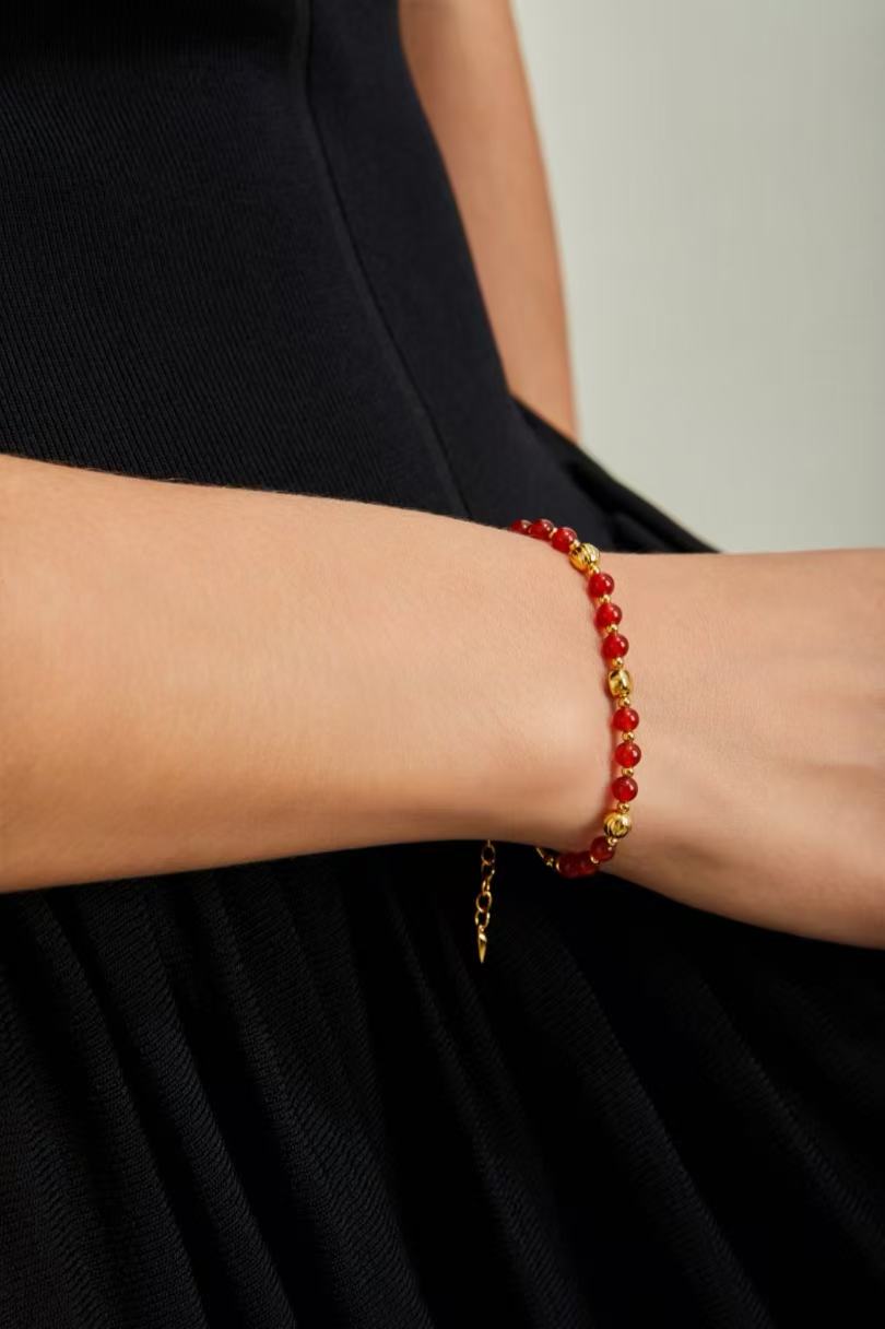 Gold-Tone Natural Stone Bracelet
