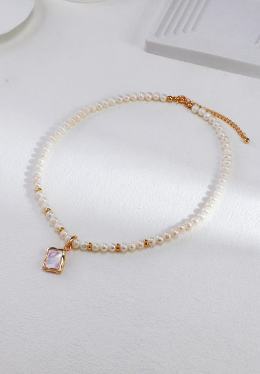 Silver Shell Pearl Necklaces